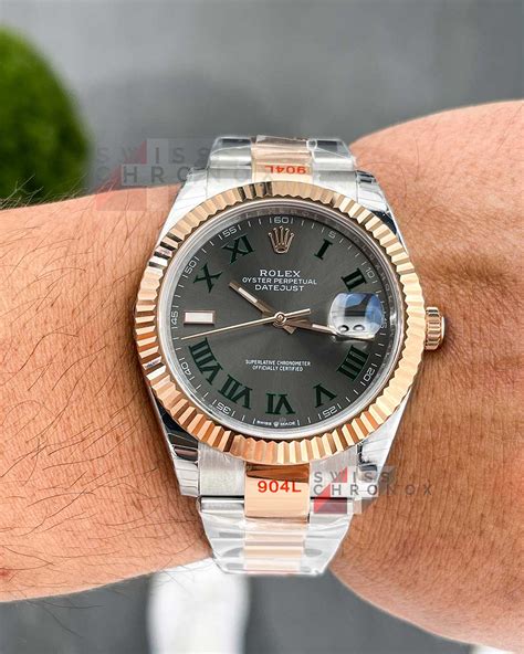 rolex datejust wimbledon rose gold.